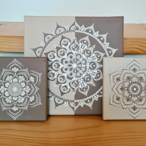 Mandala on Canvas, Mandala, Canvas, Gift, Skandi Decoration, Birthday, Boho, Canvas Hand Painted,Dot Art,Mandala Acrylic Picture