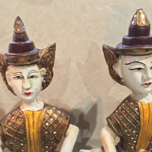 Thai Musicians, Hand Carved, Historic And Cultural