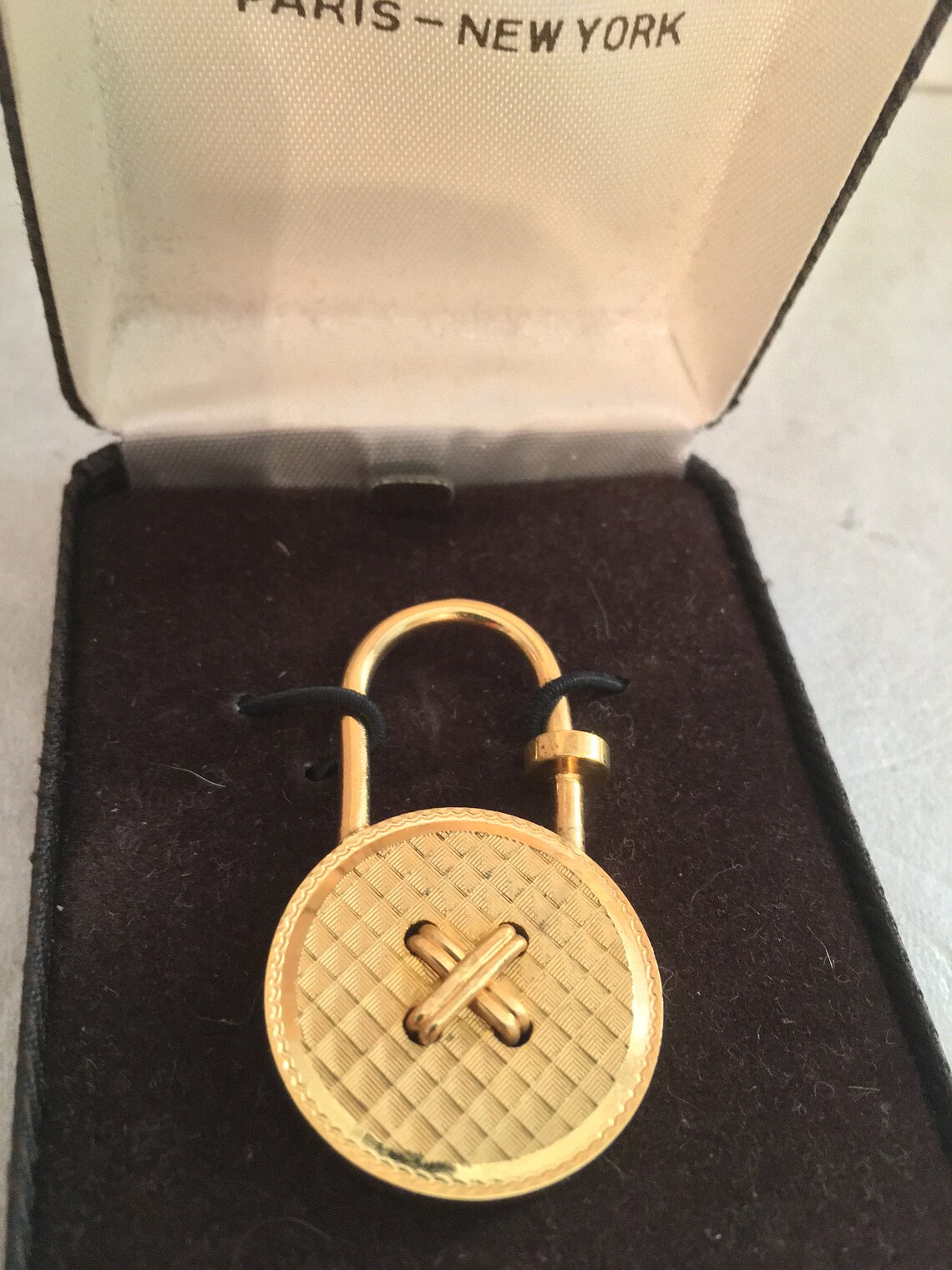 Christian Dior Key Ring Goldtone embossed logo Key Fob Etsy