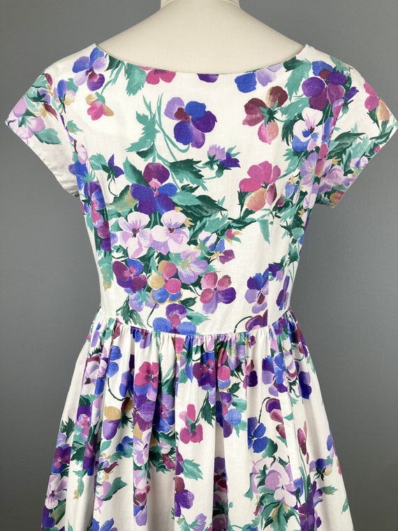 90s Cotton Floral Summer Dress, Cottage Core Cott… - image 9