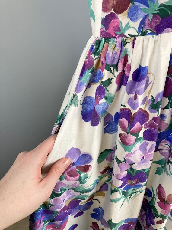 90s Cotton Floral Summer Dress, Cottage Core Cott… - image 6