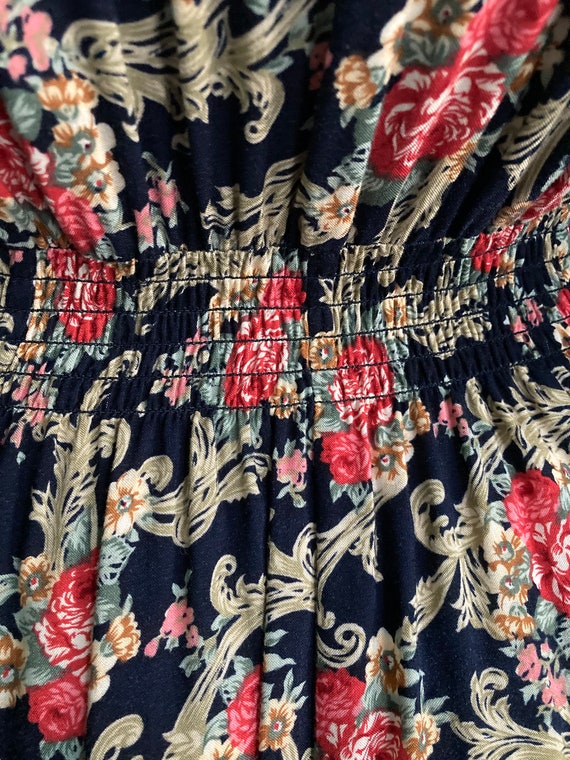 90s Does 30s Floral Rayon Dress, Size M - Etsy