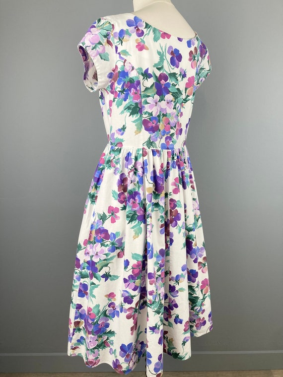 90s Cotton Floral Summer Dress, Cottage Core Cott… - image 5