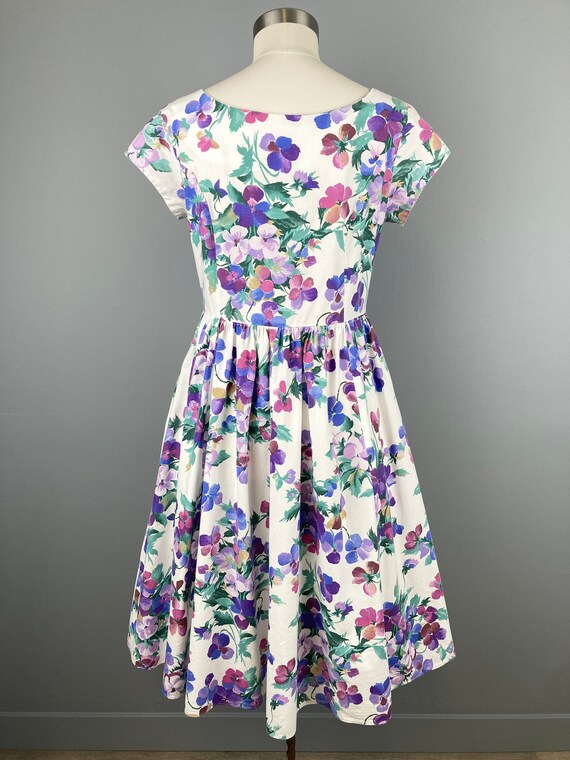 90s Cotton Floral Summer Dress, Cottage Core Cott… - image 8