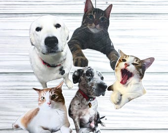 6 Pack - Custom Animal Sticker - Waterproof - Pet Lover - Custom fur baby sticker