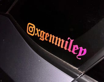 2 Pack - Custom Instagram Decal/Sticker - Waterproof - Car enthusiast - Instagram logo - Instagram name - Car sticker