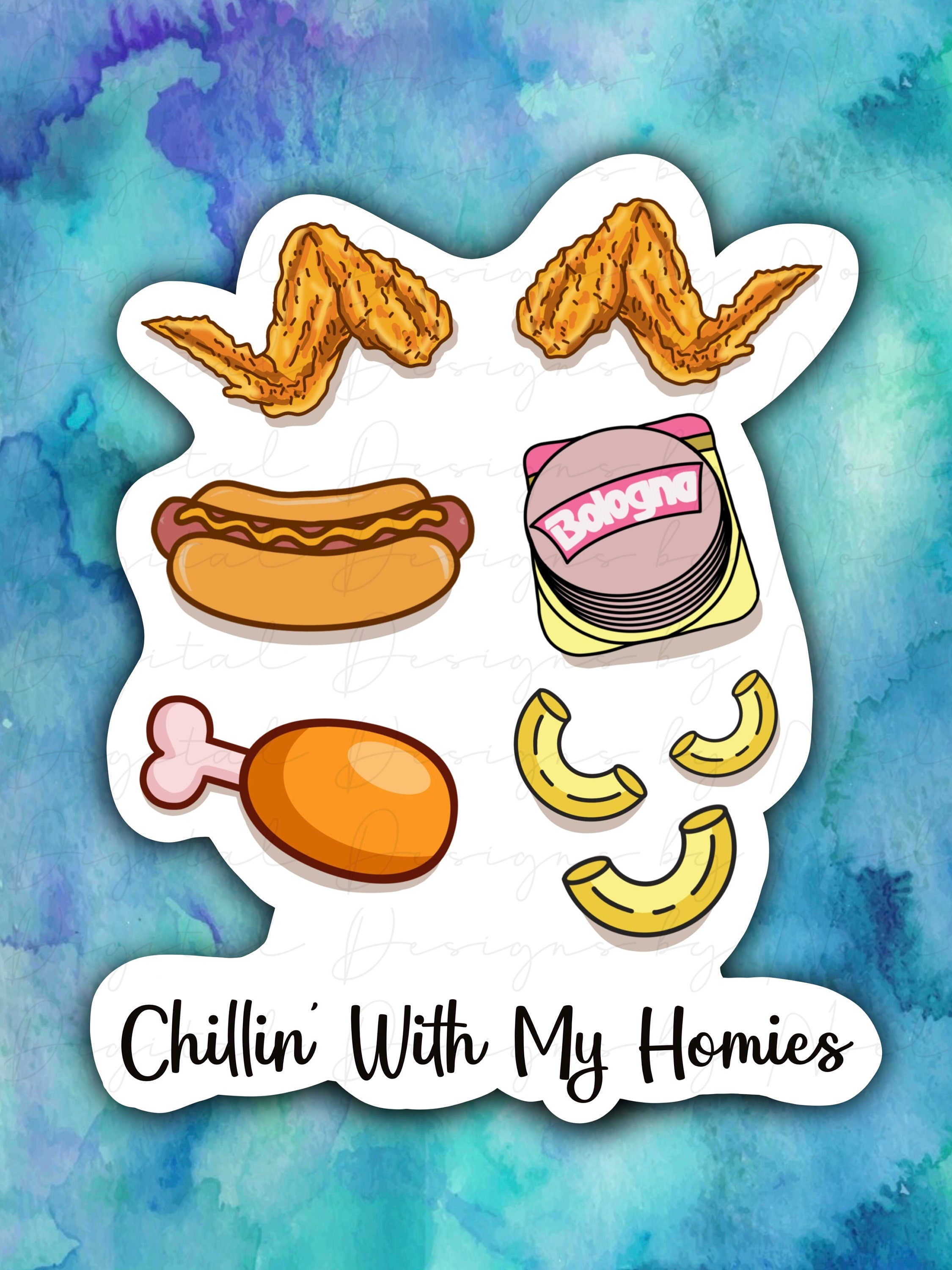 Chicken Wings Chicken Wings Macaroni Sticker Viral Tiktok Etsy