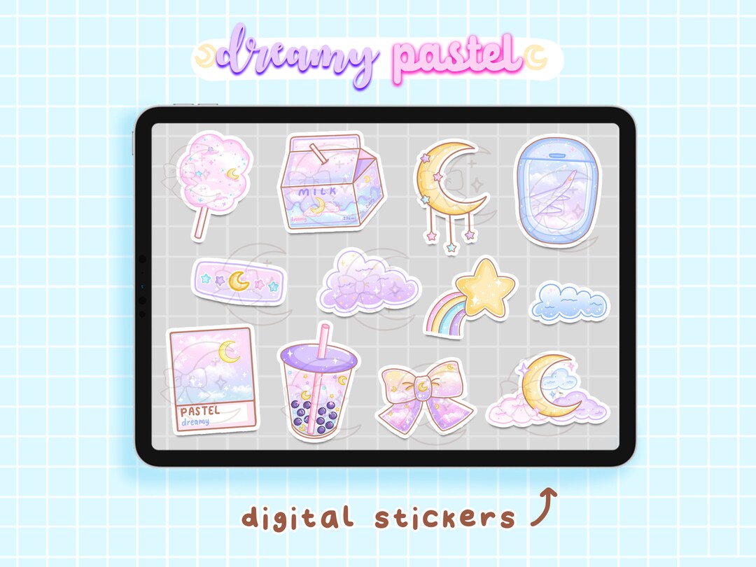 Dreamy Pastel Digital Sticker Pack Digital Planner Journal - Etsy