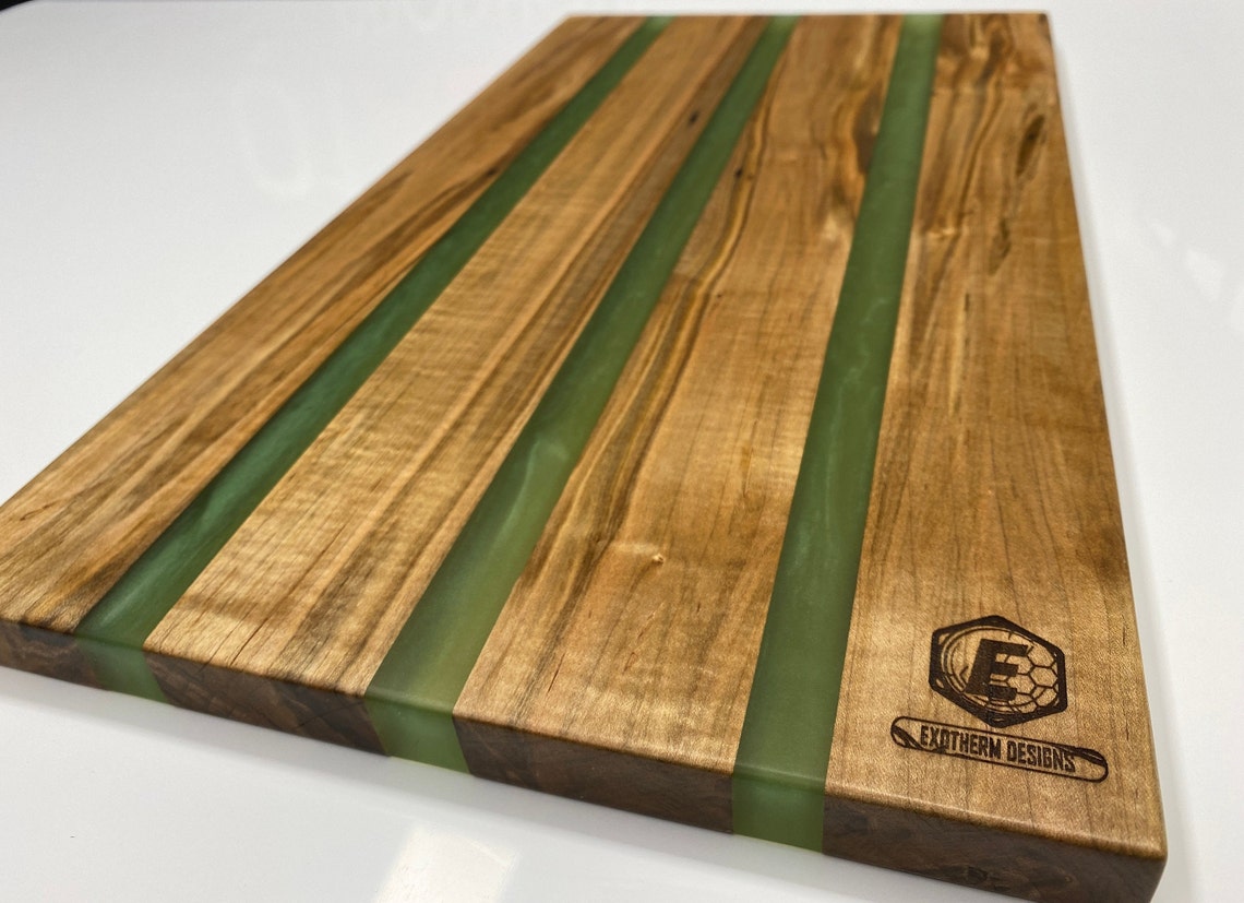 Epoxy Resin Cutting Board Olive Green 273 Etsy