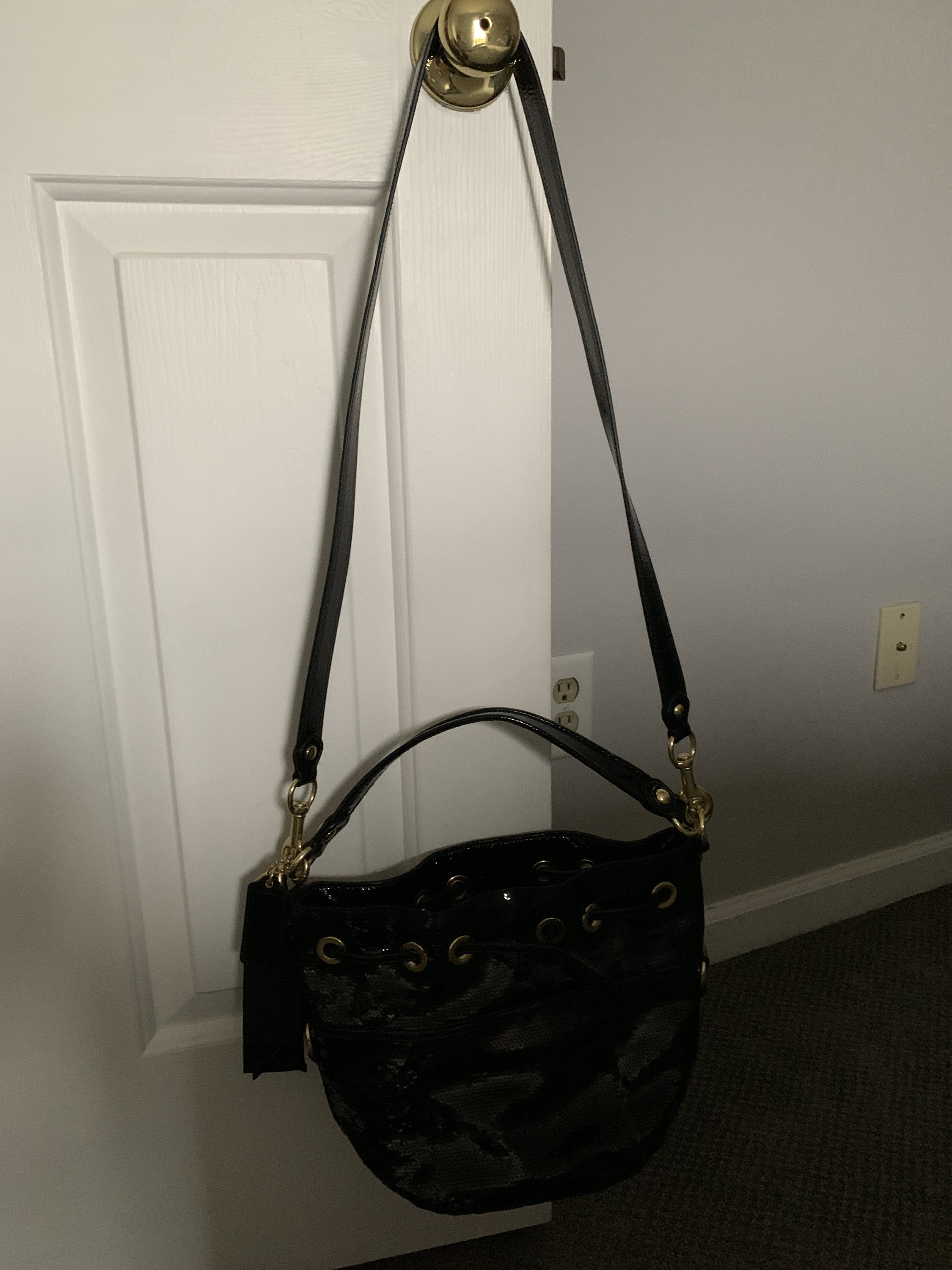 Coach black sequin purse best sale