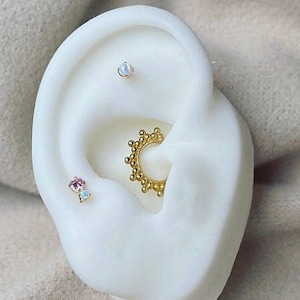 14K massief gouden ster threadless top voor neus, lip philtrum, conch, oor kraakbeen piercing