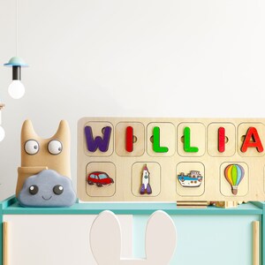 Name Puzzle Personalized Baby Newborn Gift Montessori Toys Wooden Puzzle for Boy, Girl Baby Gift Custom Name Busy Board, Gift for Kids