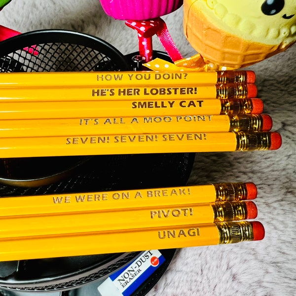 NEW!!! FRIENDS TV show Engraved Pencil Collection for F. R. I. E. N. D. S Fan