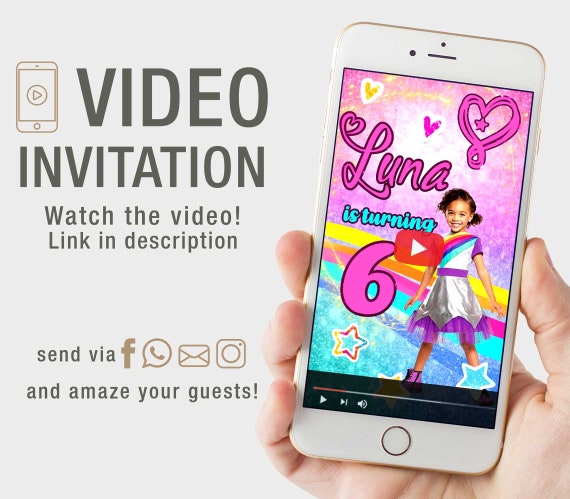 Jojo Siwa Invitation, Jojo Siwa Video Invitation, Jojo Siwa Birthday, Jojo Siwa Party, Unicorn, Jojo, Siwa, Glitter, Rainbow, Dream