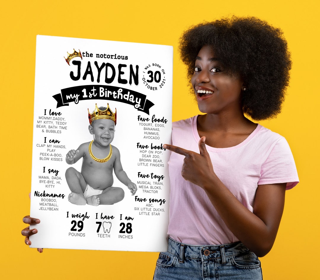Notorious One Birthday Sign, First Year Milestone Poster, 1st Birthday