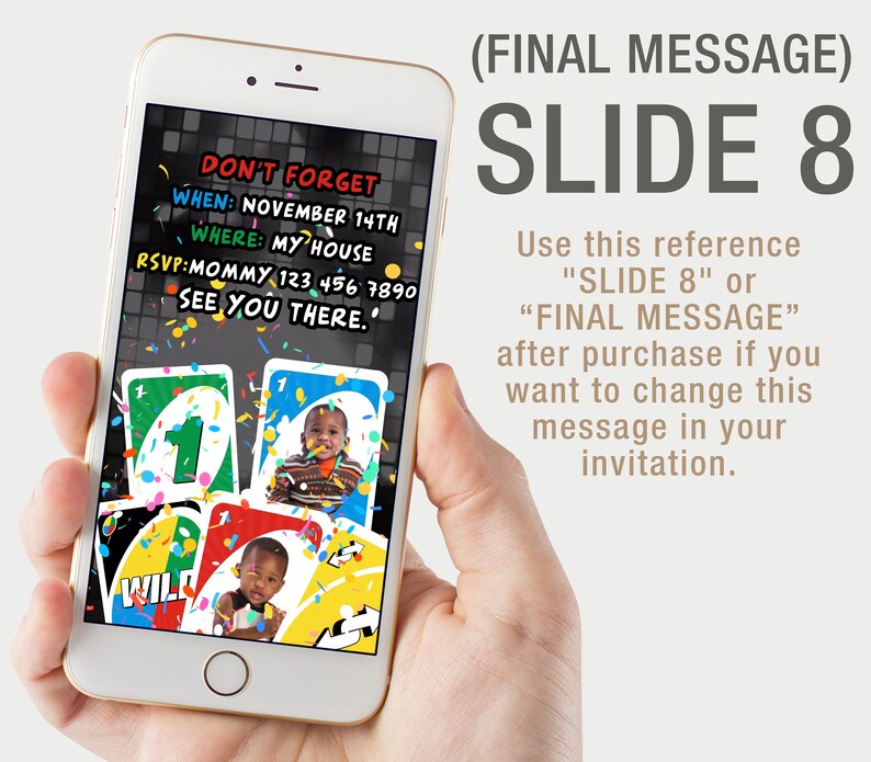 Uno Birthday Invitation Video Invitation Party Birthday | Etsy