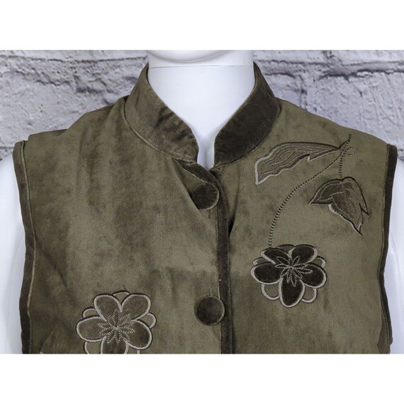Vtg Jessica Holbrook button Vest Quilted  Floral … - image 2