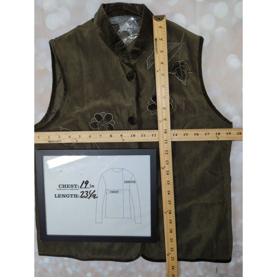 Vtg Jessica Holbrook button Vest Quilted  Floral … - image 9