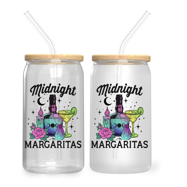 Midnight Margarita 16oz hot or cold beverage glass tumbler.