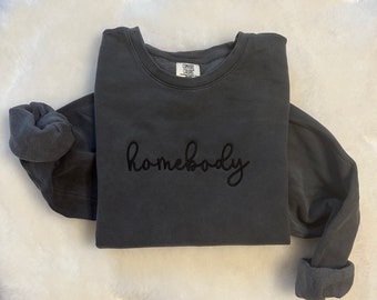 Homebody Custom colors embroidered crew neck sweatshirt.
