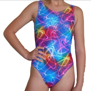 Red Monkey Gymnastic leotard Metallic Galaxy