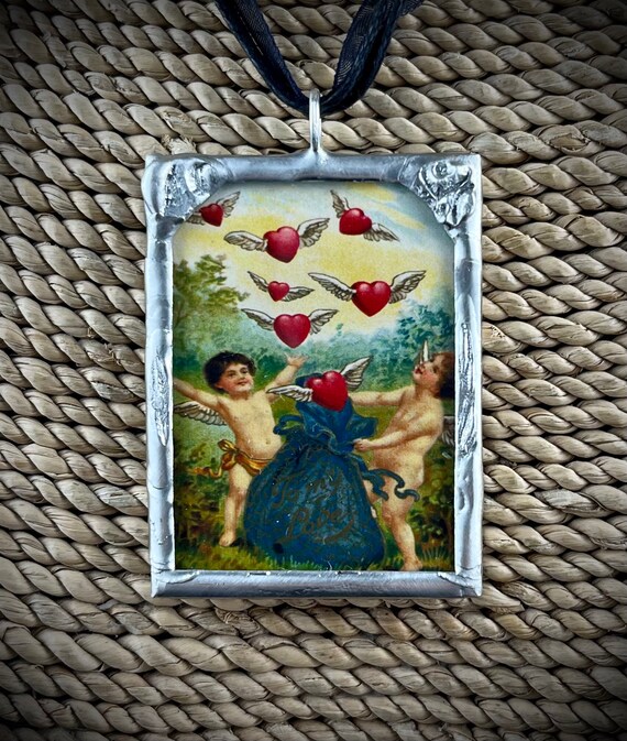 Stamed Framed Heart Charm Necklace Stamed Framed Heart Charm Necklace