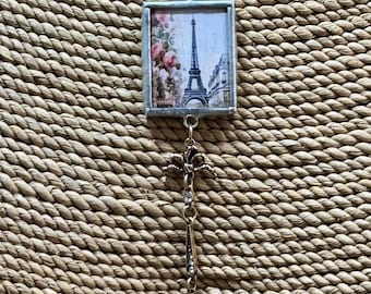 Eiffelturm Gelöteter Anhänger, Paris Lötanhänger, Eiffelturm, Paris Reversible Anhänger, Geschenk für sie, Paris Schmuck, Anhänger, Halskette
