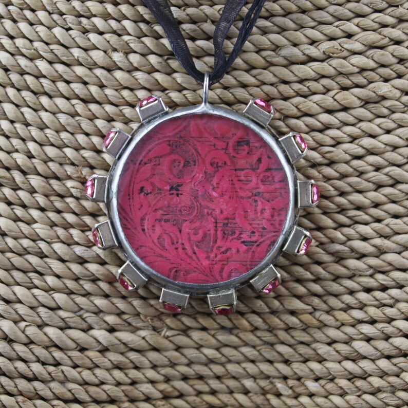 Clearance Item Pink Floral Solder Pendant, Flower Solder Pendant