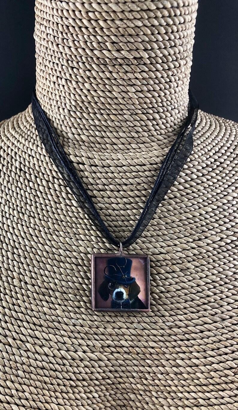 Gift for Her Dog Soldered Jewelry Pendant Steampunk Dog Soldered Pendant Necklace Reversible Pendant Animal Jewelry Steampunk Jewelry