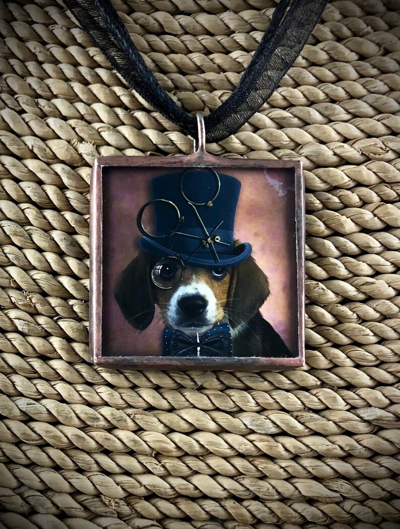 Gift for Her Dog Soldered Jewelry Pendant Steampunk Dog Soldered Pendant Necklace Reversible Pendant Animal Jewelry Steampunk Jewelry