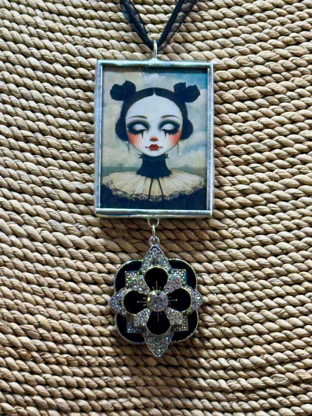 Whimsical Halloween Clown Soldered Pendant, Reversible Art Jewelry - Etsy