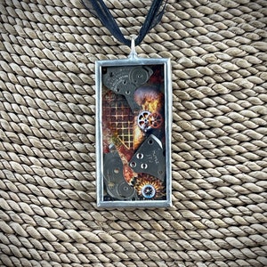 Steampunk Heart Solder Pendant, Steampunk Watch Parts Pendant, Gift for Her, Solder Pendant, Jewelry, Reversible Pendant, Pendant, Necklace