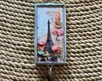 Eiffelturm Gelöteter Anhänger, Paris Lötanhänger, Eiffelturm, Paris Reversible Anhänger, Geschenk für sie, Paris Schmuck, Anhänger, Halskette