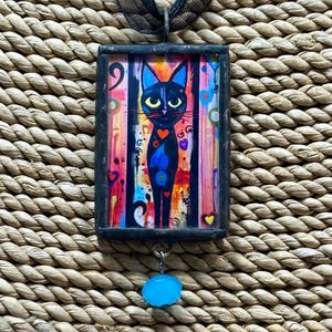 Cat Solder Pendant, Artsy Cat Pendant, Cat Art Pendant, Cat Pendant, Abstract Cat Pendant, Gift for Her, Jewelry, Reversible Pendant