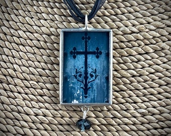 Restposten Fotografie vom Friedhof Père-Lachaise aus Paris, Anhänger Père-Lachaise gelötet, Pariser Schmuck, Wendeanhänger