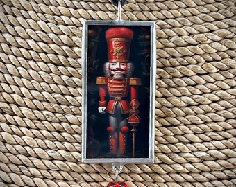 The Nutcracker Pendant, Nutcracker Solder Christmas Jewelry, Nutcracker Soldier Jewelry, Nutcracker, Gift for Her, Reversible Pendant