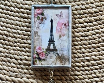 Eiffelturm Gelöteter Anhänger, Paris Lötanhänger, Eiffelturm, Paris Reversible Anhänger, Geschenk für sie, Paris Schmuck, Anhänger