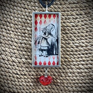 Alice in Wonderland Soldered Pendant, Alice in Wonderland Jewelry, Alice Pendant, White Rabbit pendant,  Reversible Pendant, Pendant