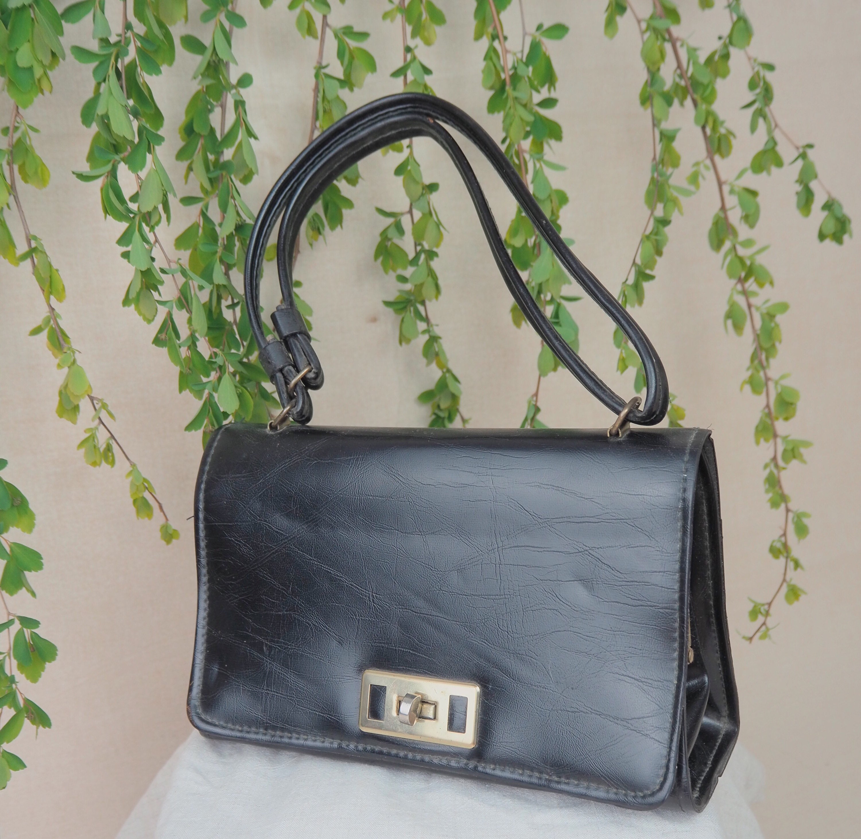 Vintage Black Leather Purse Etsy UK