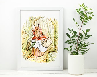 Mrs. Rabbit geht einkaufen, Beatrix Potter Peter Rabbit druckbare digitale Download