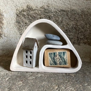 Handmade Slab Built Ceramic Shelf Organiser Organizer Shelving Unit Display Case