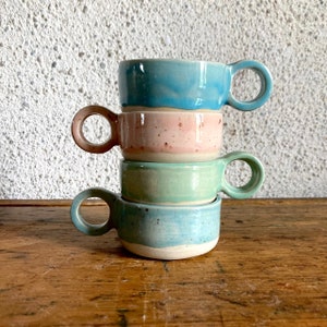Sent Glossy Stoneware Glazed Mini Espresso Expresso Coffee Mug Cup various colours available image 1