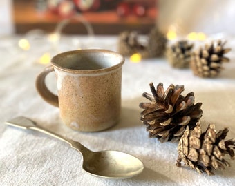 Rustic Matte White Stoneware Glazed Mini Espresso Expresso Coffee Mug Cup