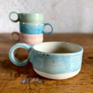 Sent Glossy Stoneware Glazed Mini Espresso Expresso Coffee Mug Cup various colours available Speckled Blue