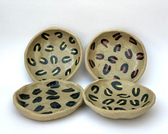 Reduced Animal Leopard Print Glazed Unglazed Ceramic Pottery Ring Jewellery Jewelry Tray Dish Trinket Plate