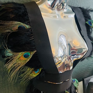 Black Peacock Feather Harness and Belt Peacock Costume festival outfit