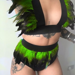 Green Feather Co Ord Set poison ivy costume