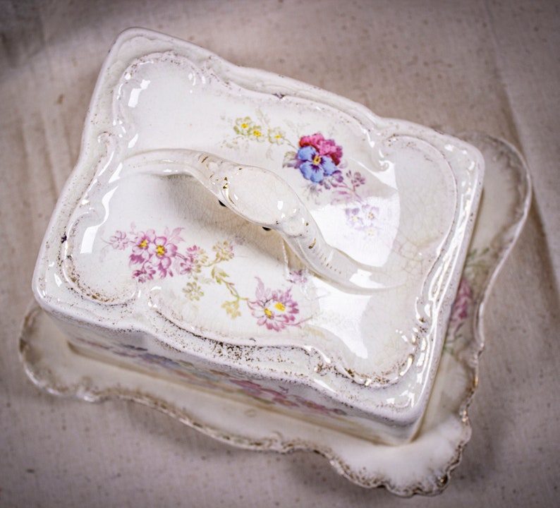Antique Porcelain Cheese Keeper Etsy
