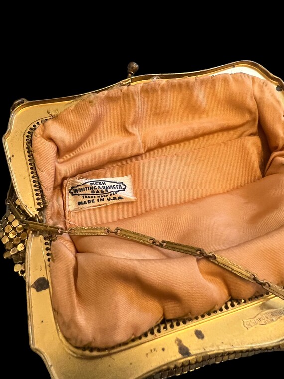 Whiting & Davis gold mesh clutch purse - image 3