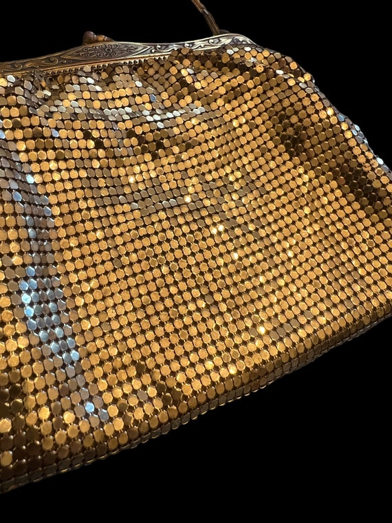 Whiting & Davis gold mesh clutch purse - image 6